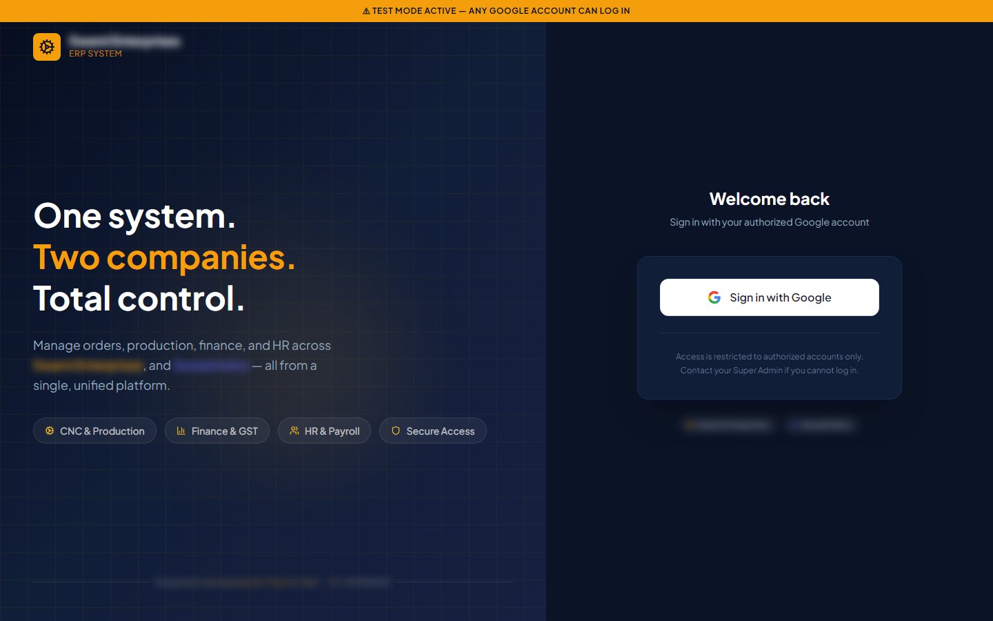 Sign-in & landing